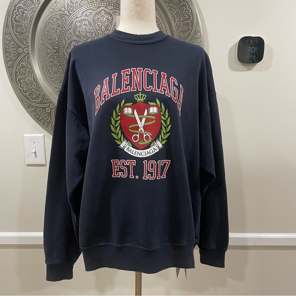 NWT BALENCIAGA College crest sweatshirt - UNIFIT XS - Picture 2 of 12